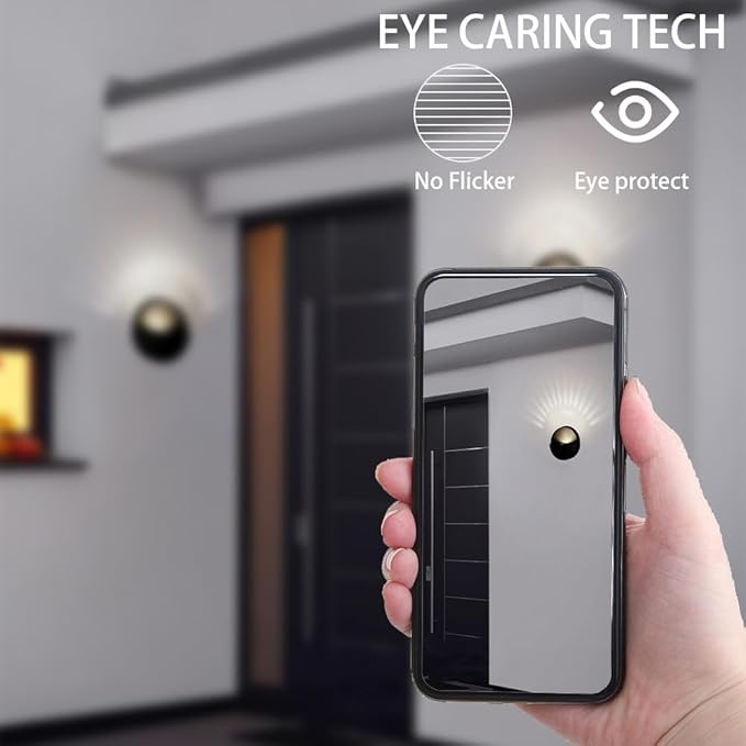 6W Wall Lamp,Exterior Waterproof Wall Sconces Light Fixture,110V Wall Mount Light 3000K Warm White Porch Lights for Garage,House,Garden,Patio 4Pack (Black)