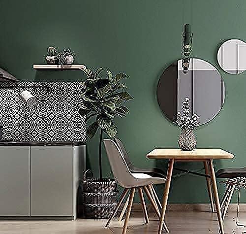 Dimoon 236''x23.6'' Green Peel and Stick Wallpaper Contact Paper Modern Self Adhesive Wall Paper Removable Renter Friendly Textured Solid Color Shelf Cabinet Vinyl Roll (236''x23.6'',Dark Green)