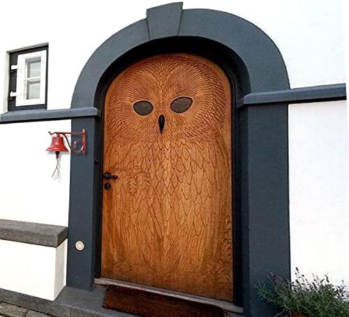 NACH Dinner Bell Outdoor, 8.5 x 5 x 6.5 inch, Antique Red Cast Iron Wall Bell, Decorative Doorbell for Outside