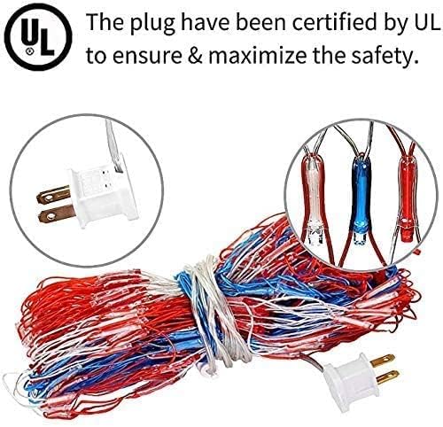 MUYUN American Flag String Lights, 420 LED USA Flag Net Light Waterproof Patriotic Lights for Party Home Decor July 4th Decorations Independence Day