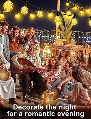 XURISEN Outdoor String Lights with Dimmer, 35.5FT LED Patio Lights for Outside 15+1 Shatterproof G40 Globe Bulbs UL Listed IP65 Waterproof Hanging Lighting for Backyard Balcony Bistro Party Decor