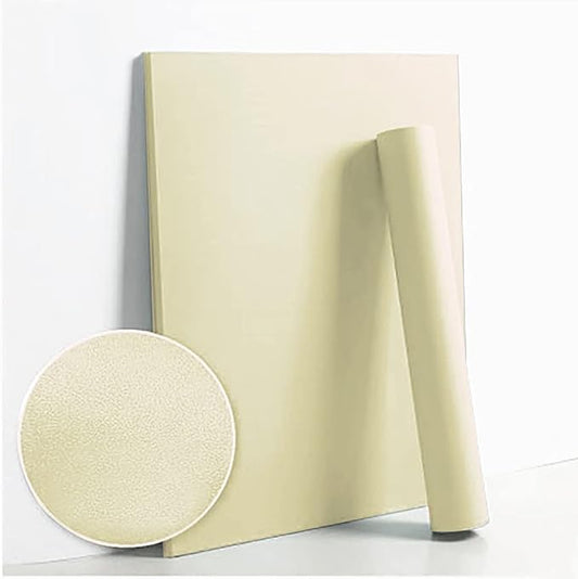 Dimoon 78.7''x17.7'' Beige Peel and Stick Wallpaper Contact Paper Modern Self Adhesive Wall Paper Removable Renter Friendly Textured Solid Color Shelf Cabinet Vinyl Roll (78.7''x17.7'',Beige)