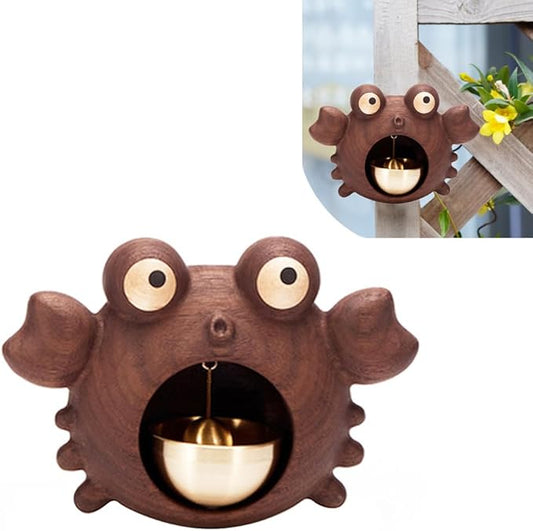Shopkeepers Bell for Door Opening, Wood Doorbell Magnetic Wind Chime for Refrigerator Room Garden, Cute Decorative Doorbell for Home/Store/Restaurant Door, Creative Gift (Walnut)