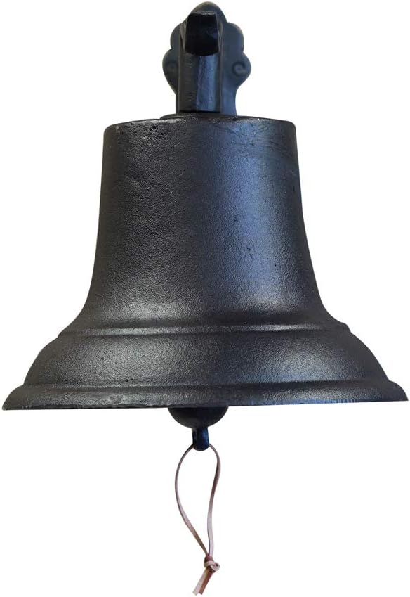 NACH Rustic Cast Iron Doorbell, Large Door Bells for Homes, Kitchen Door Bell, Dinner Bell, Black Doorbell, 19.3 x 11.8 x 13 Inches, JS-90-098