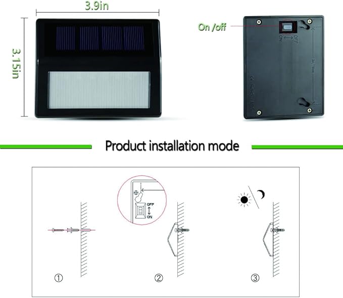 Solar Lights Outdoor, Waterproof Solar Powered Deck Step Lights for Patio Garden Backyard Garage Driveway Pathway Outside Wall Lighting (Cool White/2 Pack)