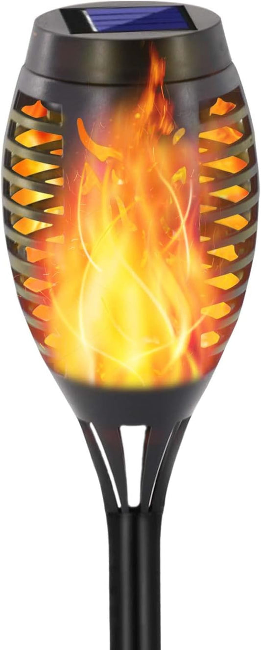 EOYIZW Solar Outdoor Lights, Solar Tiki Torches with Flickering Flame for Outdoor Decor, Waterproof Outdoor Lights Solar Powered, 12 LED Mini Torch Lights Decorative for Garden Yard Patio