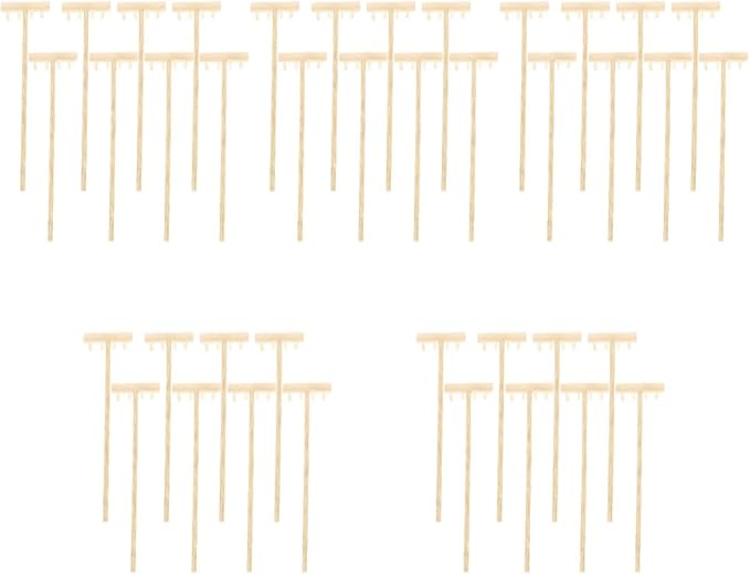 40 pcs Office Table Mini Rakes Rock Drawing Mothers Tool Decoration Serenity Smoothing Push Beige Tools and Zen Garden Gardens Kits Wood for Plants Fathers Hand Four Kits- Kit