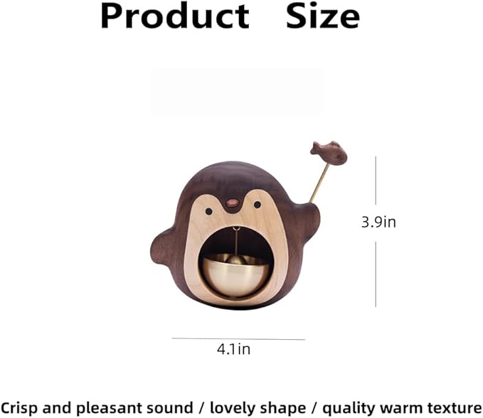 Shopkeepers Bell for Door Opening, Wood Doorbell Magnetic Wind Chime for Refrigerator Room Garden, Cute Decorative Doorbell for Home/Store/Restaurant Door, Creative Gift (Walnut)