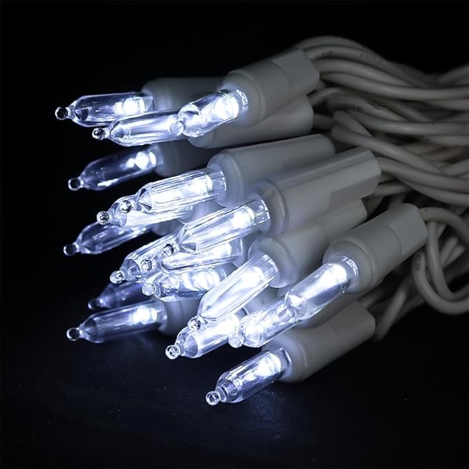 MULTI-SPARKING White Christmas LED Lights - 35 Count Cool White Christmas String Lights for Small Tree, Crafts, Holiday, Indoor/Outdoor Decorations, 11 Feet White Wire, UL Certified, Connectable