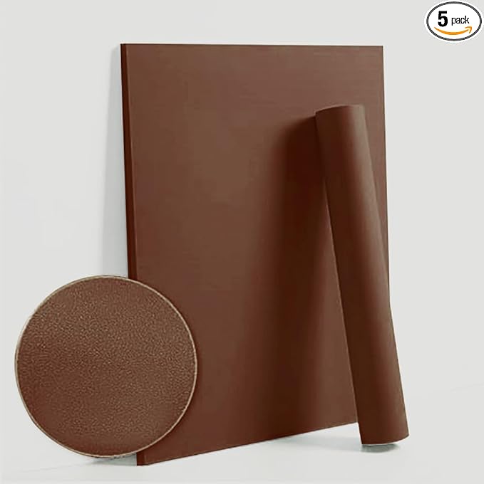 Dimoon 236''x17.7'' Brown Peel and Stick Wallpaper Contact Paper Modern Self Adhesive Wall Paper Removable Renter Friendly Textured Solid Color Shelf Cabinet Vinyl Roll (236''x17.7'',Orange Brown)