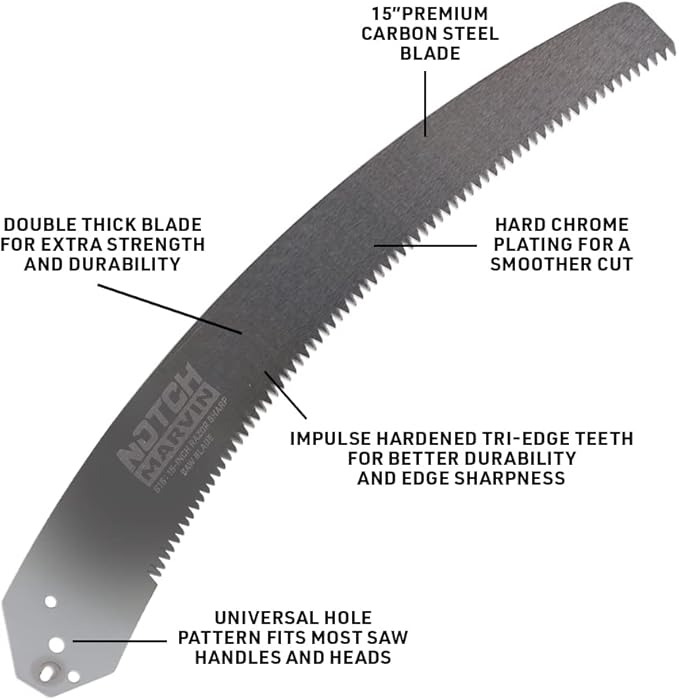 Notch S-15 15-inch (380mm) Heavy Duty Tri-Edge Pole Saw Replacement Blade