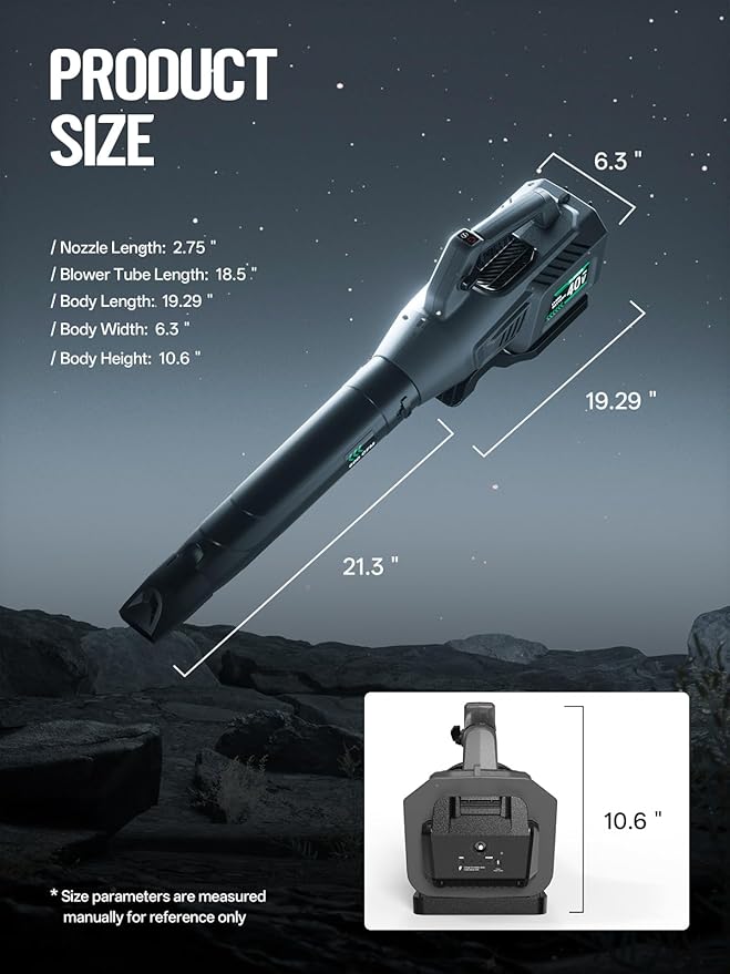 Leaf Blower Cordless, 40V 600CFM &180MPH Electric Leaf Blower with 7.5Ah Battery, Fast Charger and Extension Tube for Blowing Leaves Snow for Yard Garden Lawn Care, Grey