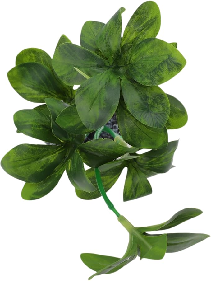 Aquarium Plastic Plants, Reptile Plant Decoration, Aquatic Plant Resin Decor, Betta Fish Tank Realistic Plants for Aquarium, 7.28" Height, Green