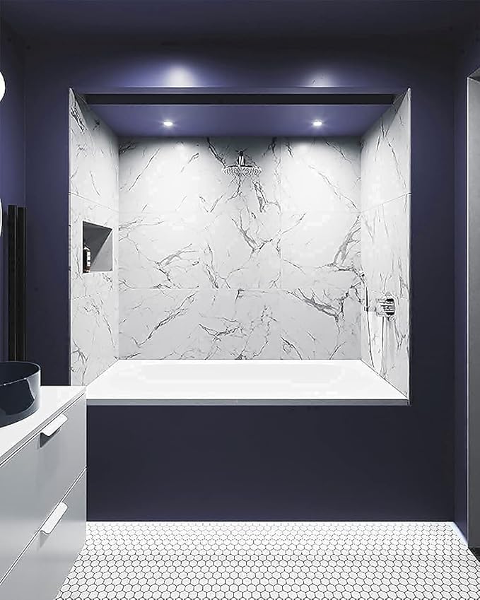 Dimoon 118''x17.7'' Blue Peel and Stick Wallpaper Contact Paper Modern Self Adhesive Wall Paper Removable Renter Friendly Textured Solid Color Shelf Cabinet Vinyl Roll (118''x17.7'',Tibetan Blue)