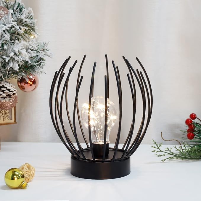 JHY DESIGN Decorative Battery Table Lamp Battery Powered Lights Indoors lamp with LED Bulb Battery Operated Outdoor Lantern Great for Room Decor Parties Patio Events