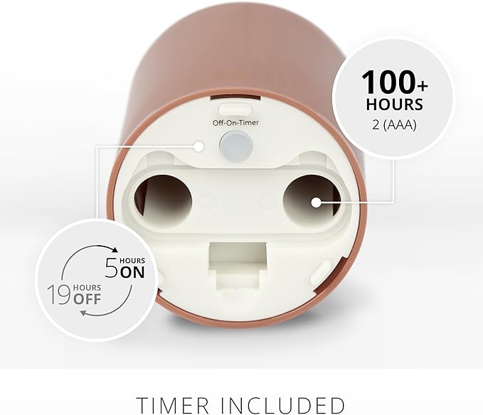 Luminara Outdoor Votive Flameless LED Candle, Baked Clay 2" x 3.2", Moving Flame Battery Operated Timer Remote Ready IPX4 Matte Plastic Finish