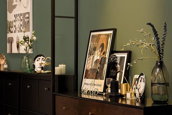 Dimoon 78.7"x15.7" Leaf Green Peel and Stick Wallpaper Green Leaf Thicken Waterproof Contact Paper Solid Grey Green Gray Wall Paper Self Adhesive Wallpaper Removable Shelf Drawer Liner Vinyl Roll