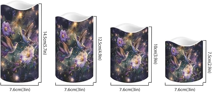 Ystardream LED Candle Set of 4 with Remote Control, Multicolor, Modern, Battery Operated, Tabletop, Indoor, 4/8H Timer, 12 Colors, 5.7 Inches Tall