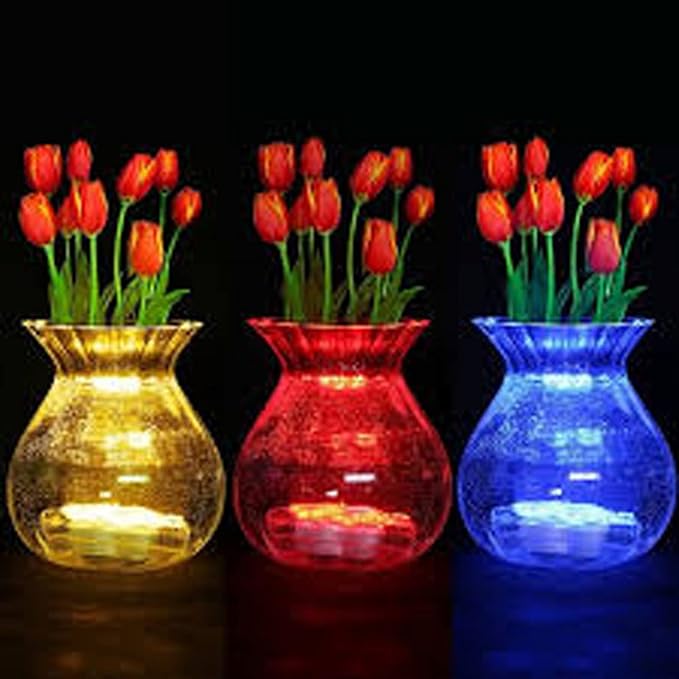 Bright LED Floral Tea Light Submersible Lights for Party Wedding (Amber, 30 Pack)