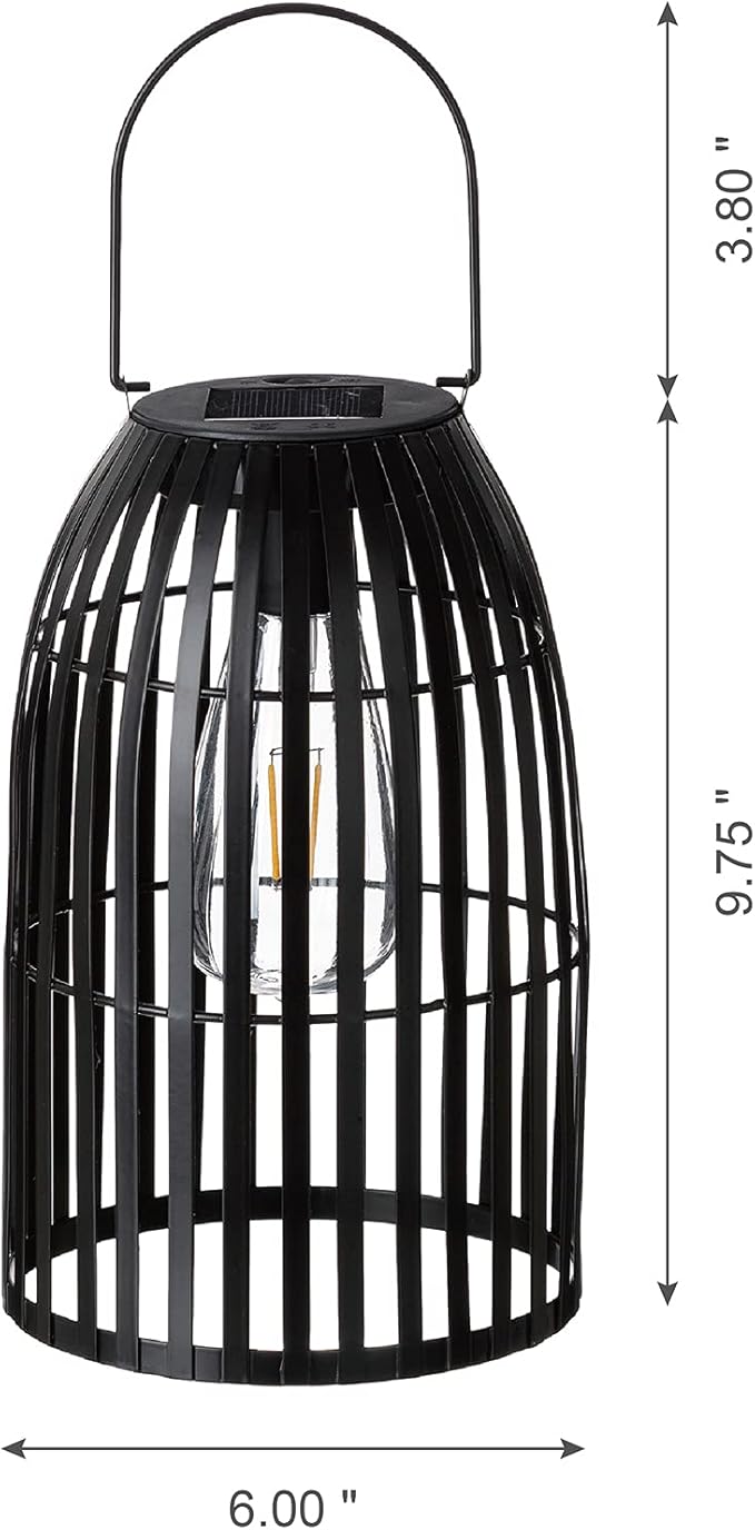 Solar Lantern Outdoor Waterproof Hanging Metal Birdcage Shaped Lantern Decorative Solar Light for Garden Yard Patio Porch