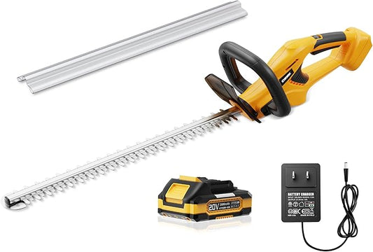 EWORK 20V Cordless Hedge Trimmer 22-Inch Electric Bush Trimmer, 5/8" Cutting Capacity, Battery Powered Lightweight Handheld Shrub Trimmers with Battery and Charger for Garden, Yard