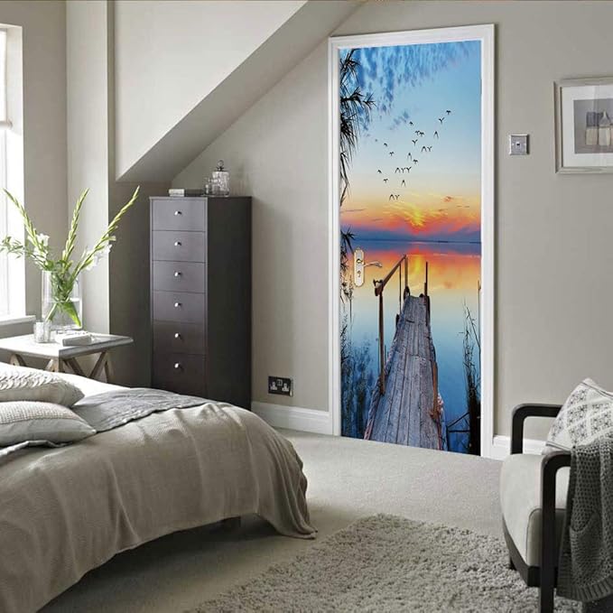 3D Door Stickers Murals - Peel & Stick Wallpaper - Self-Adhesive Decals - Removable PVC - Waterproof - Bedroom & Living Room - 31.5" x 78.7"