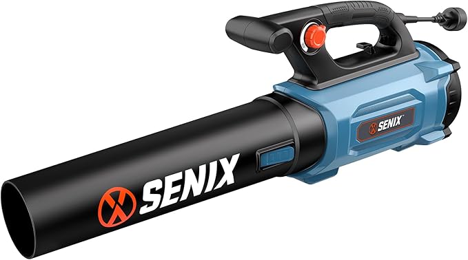 SENIX 12 AMP Handheld Electric Leaf Blower, Up to 700 CFM and 110 MPH, Variable Speed, Lightweight, 120v (BLAE12-M)