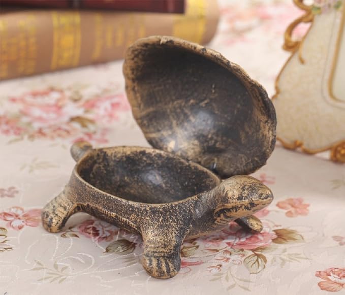 Garden Decoration Turtle Cast Iron Key Hider Stone Diversion Safe Key Outside Hider Hide-A-Key Holder Safely Hiding your Spare Keys for Outdoor Garden or Yard, Geocaching