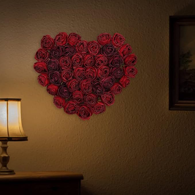 IPOPU Red Silk Roses 25pcs Flower Heads Bulk Artificial for Decoration Fake Dried Floral Bouquet for Wedding Bride Wall Flowers Decorations