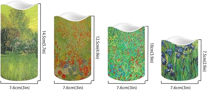 Ystardream Plastic Moving Flickering LED Candles with Remote Color Changing & Timer, 4 Packs Won't Melt Candles for Room Decor Accessories for Christmas Halloween