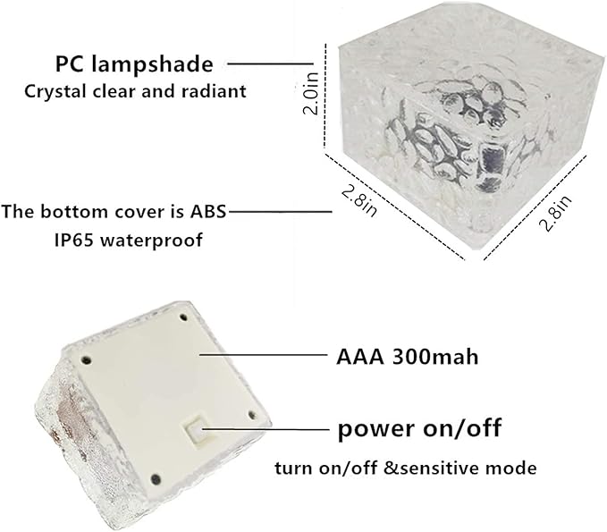 Solar Brick Lights, Outdoor Solar Lights, Outdoor Waterproof Patio Brick Lights, 2.8 * 2.8in Garden Decor for Outside 4 Packs for Patio,Yard,Walkway,Pathway Decor