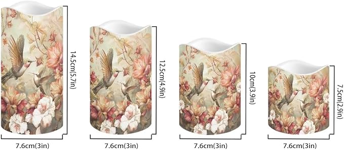 Ystardream Hummingbird Flameless Candle with Remote Control and Timer,Battery Operated Led Candle for Festival Celebration Home Decor,4 Pack Set