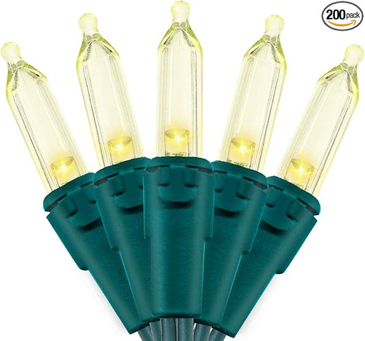 MULTI-SPARKING White Christmas LED Lights - 2 Pack 100 Count Warm White Holiday String Lights for Tree, Party, Wedding, Indoor and Outdoor Use, 2 Sets 33 Feet Green Wire, UL Certified, Connectable