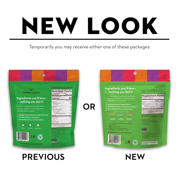 Wedderspoon Organic Manuka Honey Pops for Kids, Variety Pack 24 (Pack of 1)