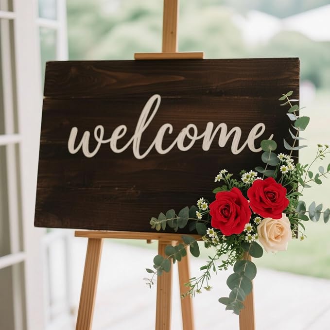 25PCS Artificial Red Rose Flower Heads Velvet Rose Flowers Real Look Rose Flower Heads for DIY Wedding Home Party Baby Shower Decor(Red)