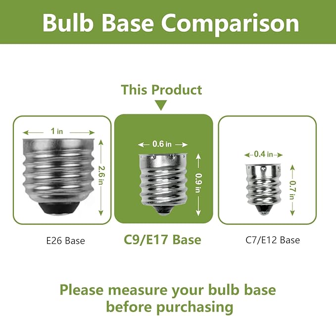 100Pack C9 Christmas LED Light Bulbs, Strawberry Replacement Bulb 2200K Warm White Shatterproof & Waterproof Outdoor String Light Bulbs, E17 Candelabra Base Edison Bulbs for Holiday Decoration