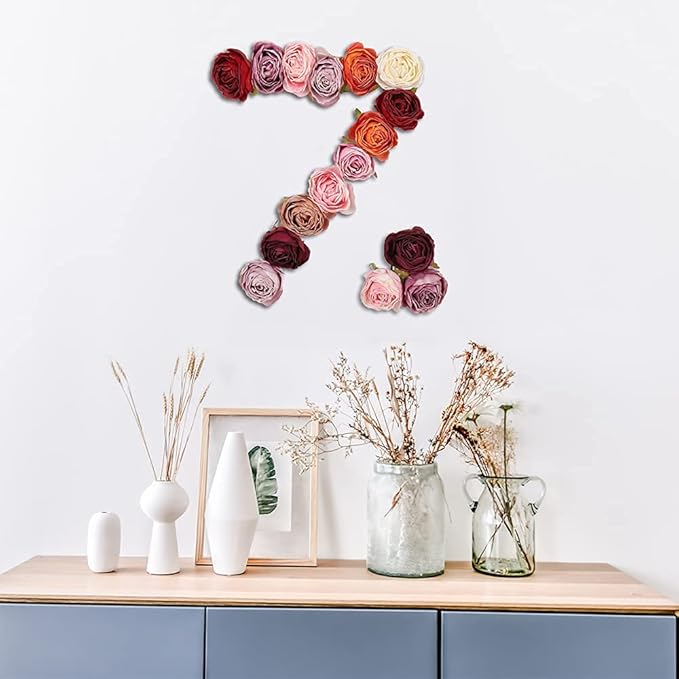 IPOPU Fake Roses 25pcs Vintage Purple Roses Artificial Flower for Decorations Colorful Artificial Roses Silk Flower Heads Bulk with Stems for Wedding Flowers Bouquet Centerpieces (Gradient Purple)