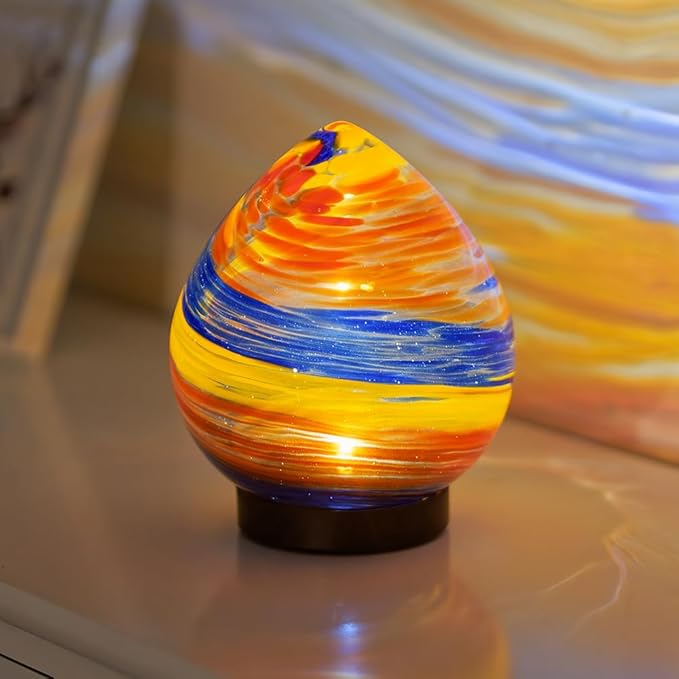 Outdoor Solar Lanterns, Colorful Glass Garden Lights, Decorative Outdoor Lantern Waterproof Solar Globe Lights for Lawn, Porch Decor-Orange