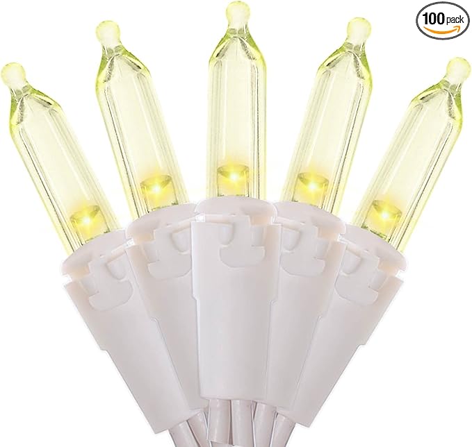 MULTI-SPARKING White LED Christmas Lights - 100 Count Warm White Christmas String Lights for Tree, Party, Wedding, Holiday, Indoor and Outdoor Decor, 33 Feet White Wire, UL Certified, Connectable