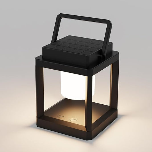 XZAI Solar Lantern Outdoor LED Table Lamp – Rechargeable, Waterproof, Portable, Touch Control for Patio, Camping, Power Outages – Decorative Hanging Solar Light for Outdoors