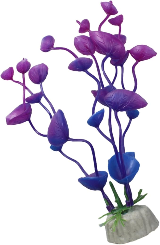 4 Pcs Green Artificial Plastic Plants Fish Tank Plants Fish Aquarium Decoration (Purple)