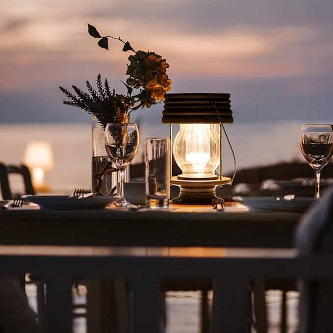 pearlstar Solar Lanterns Outdoor Hanging Solar Lights with Handle for Pathway Yard Patio Garden Decoration, Outside Solar Table Lamp, 30Lumen (8.3”-2 Pack)