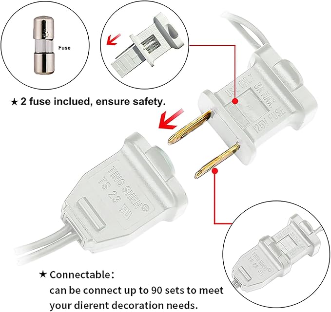 Multicolor Christmas LED Lights - 35 Count Multi-Colored Christmas String Lights for Small Tree, Crafts, Holiday, Indoor/Outdoor Decorations, 11 Feet White Wire, UL Certified, Connectable