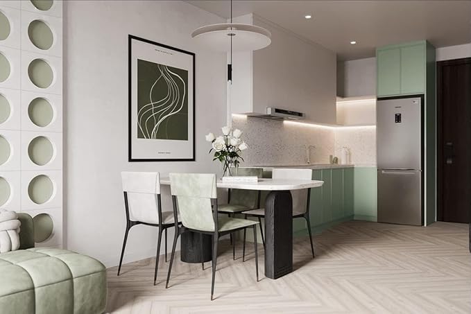 Dimoon 590''x17.3'' Green Skin Peel and Stick Wallpaper Contact Paper Modern Self Adhesive Wall Paper Removable Renter Friendly Textured Solid Color Vinyl Roll (590''x17.3'',Light Green Skin)