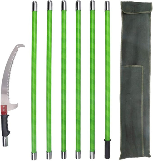 Manual Pole Saw 26 Foot Extendable with 2-Foot Saw Blade, 23.23 inch Mn Steel Tree Saw Tree Pole Pruner for Pruning and Trimming Branches and Leaves