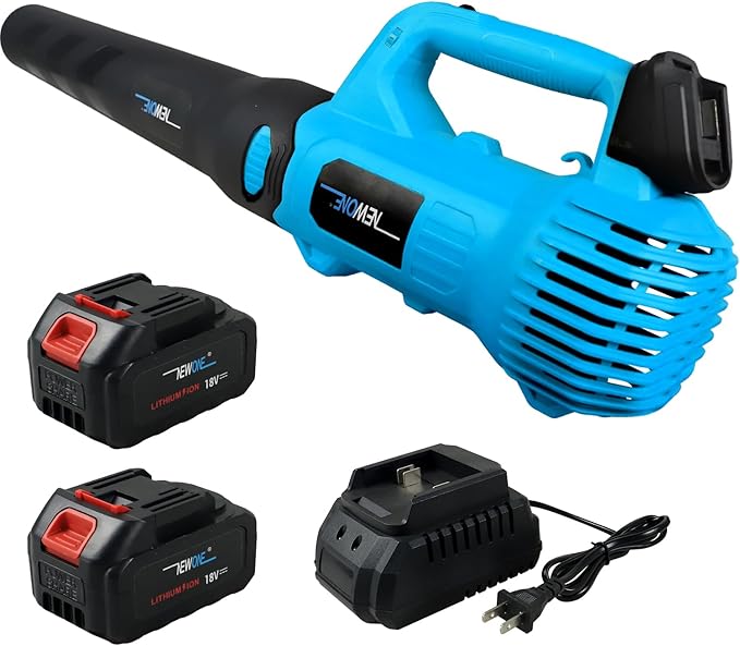 NEWONE Leaf Blower Cordless Hand Electric Leaf Blower/Leaf Vacuum,20V 5 Speed Lightweight Sweeper Vacuum with 2 Battery and Charger,Portable for Lawn Care/Dust/Pet Hair/Dust/Trash