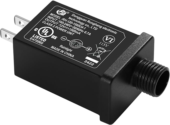 Replacement Yard Inflatable Adapter Power Supply Adaptor - 12V 1.5A 1Pcs - Inflatable Plug Replacement Class 2 Power Supply - for Halloween Yard Blow Up Decorations