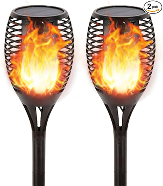 Solar Lights Outdoor 43" (Super Large Size), 99 LED Solar Tiki Torches with Flickering Flame, Waterproof Solar Powered Lights for Holiday Decorations Outside Garden Yard Pathway Decor