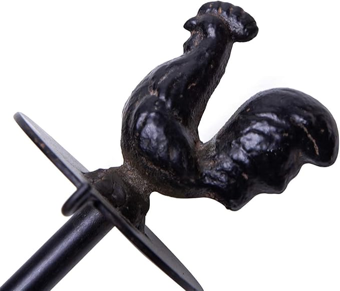 SOFFEE DESIGN Vintage Jute Twine Spool and Scissors Holder for Garden Farmhouse Kitchen Antique Twine and Scissors Set Black Rooster