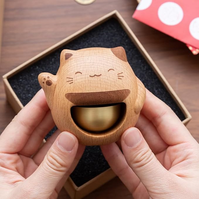 Shopkeepers Bell for Door Opening, Wood Doorbell Magnetic Wind Chime for Refrigerator Room Garden, Cute Decorative Doorbell for Home/Store/Restaurant Door, Creative Gift